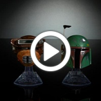Star Wars Black Series Titanium Series Boba Fett & Princess Leia Organa (Boushh) Helmets - 360